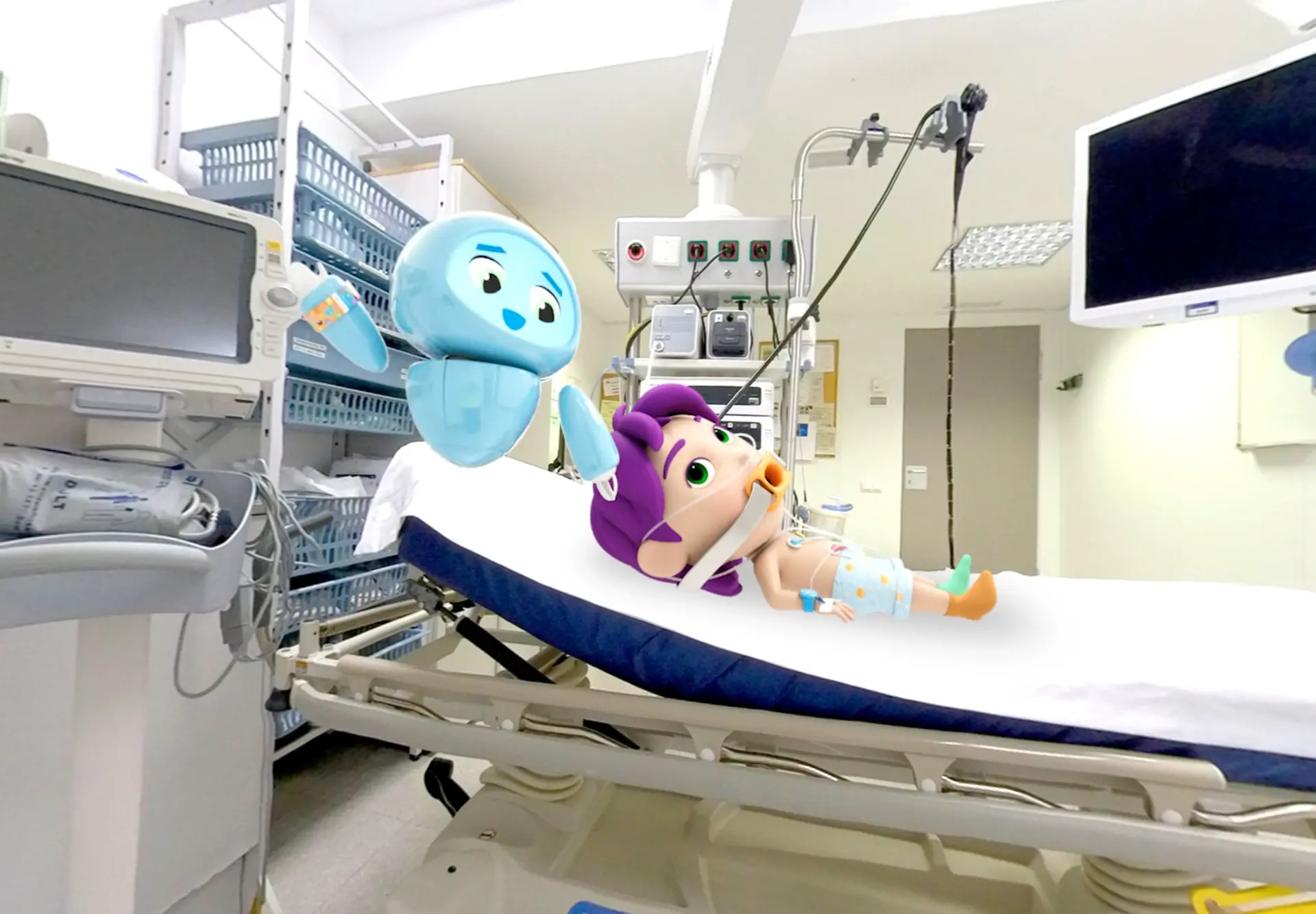 Captura de la experiencia virtual de la endoscopia de Nixi